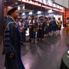 Chancellor May standing with students and faculty at Black Graduation Ceremony on Jun 17